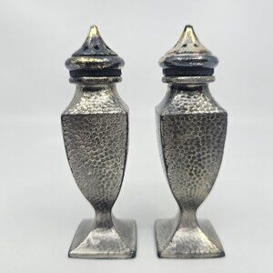 Vintage Vase Shaped Salt & Pepper Shakers Set Silver Plated